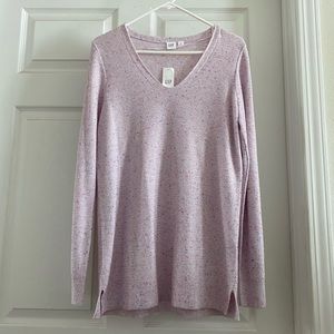 NWT GAP Speckled V-neck Knit Sweater sz S